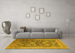 Machine Washable Oriental Yellow Industrial Rug in a Living Room, wshurb1517yw