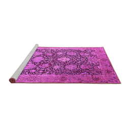 Sideview of Machine Washable Oriental Pink Industrial Rug, wshurb1517pnk