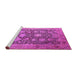 Sideview of Machine Washable Oriental Pink Industrial Rug, wshurb1517pnk