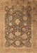 Machine Washable Oriental Brown Industrial Rug, wshurb1517brn