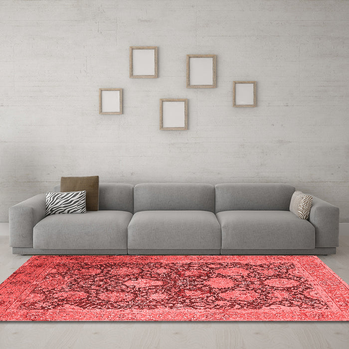 Industrial Red Washable Rugs