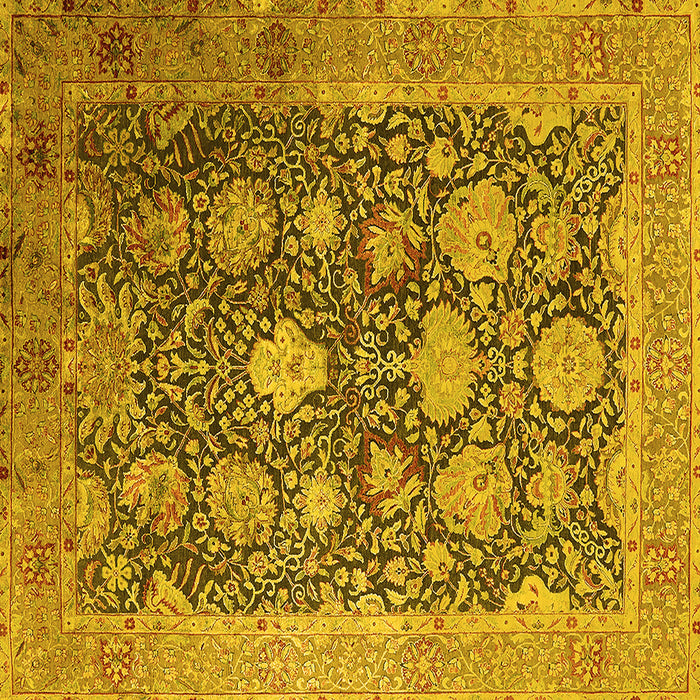 Square Oriental Yellow Industrial Rug, urb1517yw