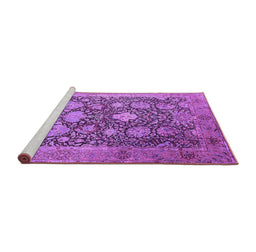 Sideview of Machine Washable Oriental Purple Industrial Area Rugs, wshurb1517pur