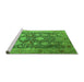 Sideview of Machine Washable Oriental Green Industrial Area Rugs, wshurb1517grn