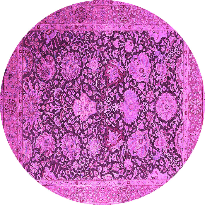 Round Oriental Pink Industrial Rug, urb1517pnk