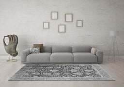 Machine Washable Oriental Gray Industrial Rug in a Living Room,, wshurb1517gry