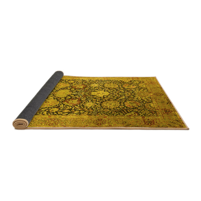 Sideview of Oriental Yellow Industrial Rug, urb1517yw