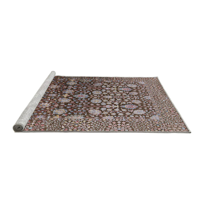 Sideview of Machine Washable Industrial Modern Red Brown Rug, wshurb1518
