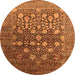 Round Oriental Orange Industrial Rug, urb1518org