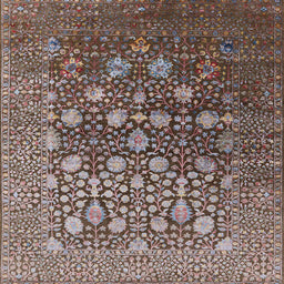 Square Machine Washable Industrial Modern Red Brown Rug, wshurb1518