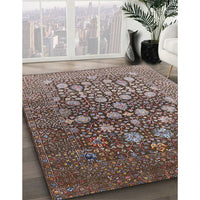 Mid-Century Modern Red Brown Oriental Rug, urb1518