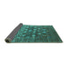 Sideview of Oriental Turquoise Industrial Rug, urb1518turq