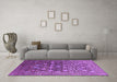 Machine Washable Oriental Purple Industrial Area Rugs in a Living Room, wshurb1518pur