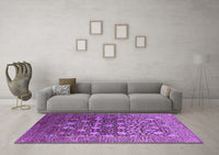 Machine Washable Oriental Purple Industrial Rug, wshurb1518pur