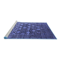 Sideview of Machine Washable Oriental Blue Industrial Rug, wshurb1518blu