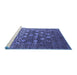 Sideview of Machine Washable Oriental Blue Industrial Rug, wshurb1518blu