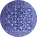 Round Oriental Blue Industrial Rug, urb1518blu