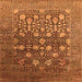 Square Oriental Orange Industrial Rug, urb1518org