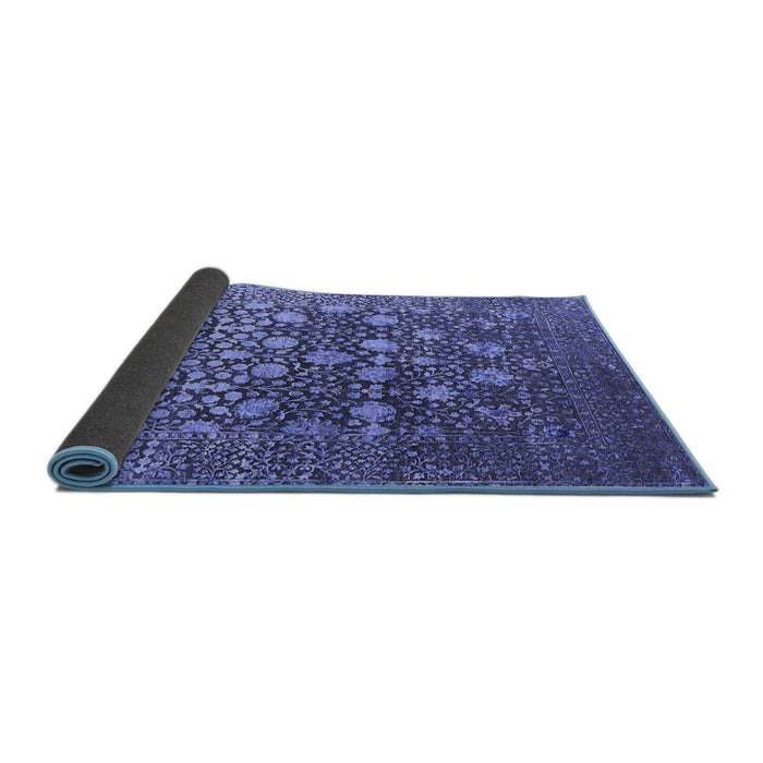 Sideview of Oriental Blue Industrial Rug, urb1518blu