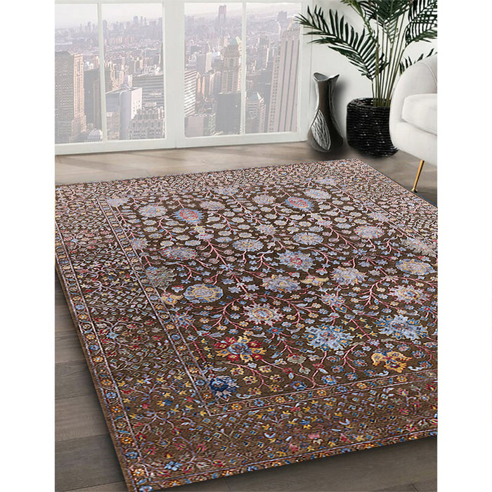 Machine Washable Industrial Modern Red Brown Rug in a Family Room, wshurb1518
