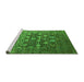 Sideview of Machine Washable Oriental Green Industrial Area Rugs, wshurb1518grn