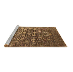 Sideview of Machine Washable Oriental Brown Industrial Rug, wshurb1518brn