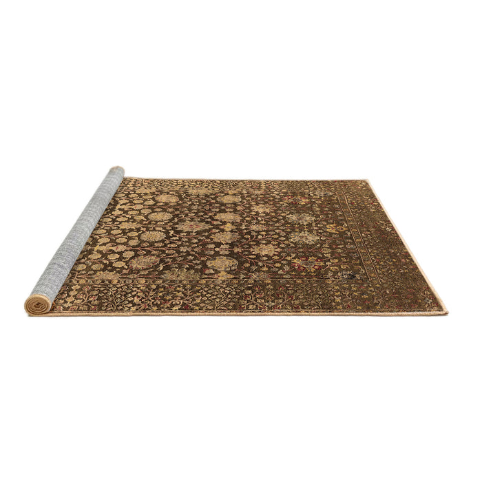 Sideview of Machine Washable Oriental Brown Industrial Rug, wshurb1518brn