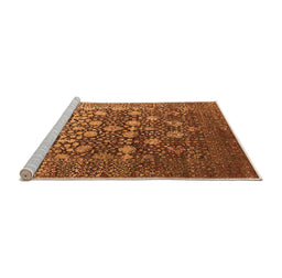 Sideview of Machine Washable Oriental Orange Industrial Area Rugs, wshurb1518org