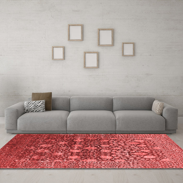 Industrial Red Washable Rugs