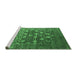 Sideview of Machine Washable Oriental Emerald Green Industrial Area Rugs, wshurb1518emgrn