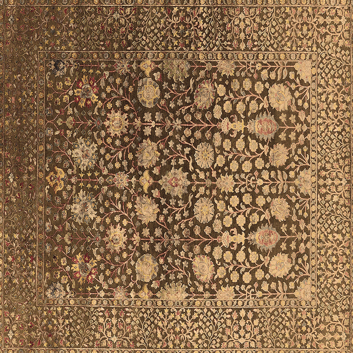 Square Oriental Brown Industrial Rug, urb1518brn