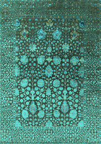 Oriental Turquoise Industrial Rug, urb1518turq