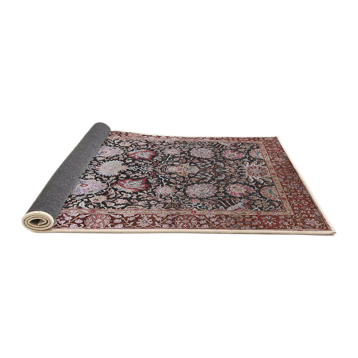 Sideview of Mid-Century Modern Silver Pink Oriental Rug, urb1519