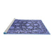 Sideview of Machine Washable Oriental Blue Industrial Rug, wshurb1519blu