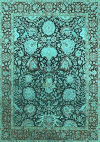 Oriental Turquoise Industrial Rug, urb1519turq