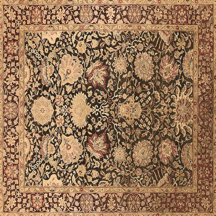 Square Oriental Brown Industrial Rug, urb1519brn