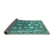 Sideview of Oriental Turquoise Industrial Rug, urb1519turq