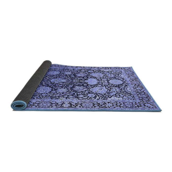 Sideview of Oriental Blue Industrial Rug, urb1519blu