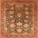 Square Oriental Orange Industrial Rug, urb1519org