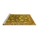 Sideview of Machine Washable Oriental Yellow Industrial Rug, wshurb1519yw