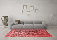 Machine Washable Oriental Red Industrial Rug, wshurb1519red