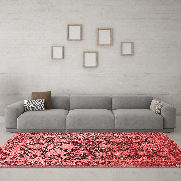 Industrial Red Washable Rugs
