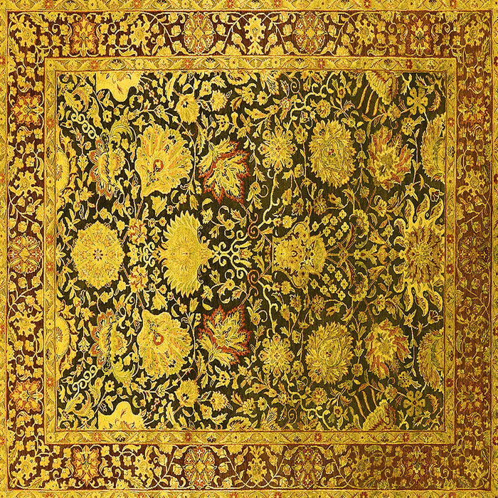 Square Oriental Yellow Industrial Rug, urb1519yw