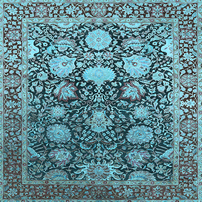 Square Oriental Light Blue Industrial Rug, urb1519lblu