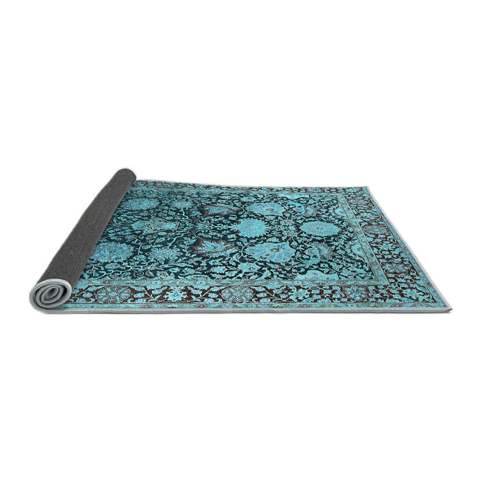 Sideview of Oriental Light Blue Industrial Rug, urb1519lblu