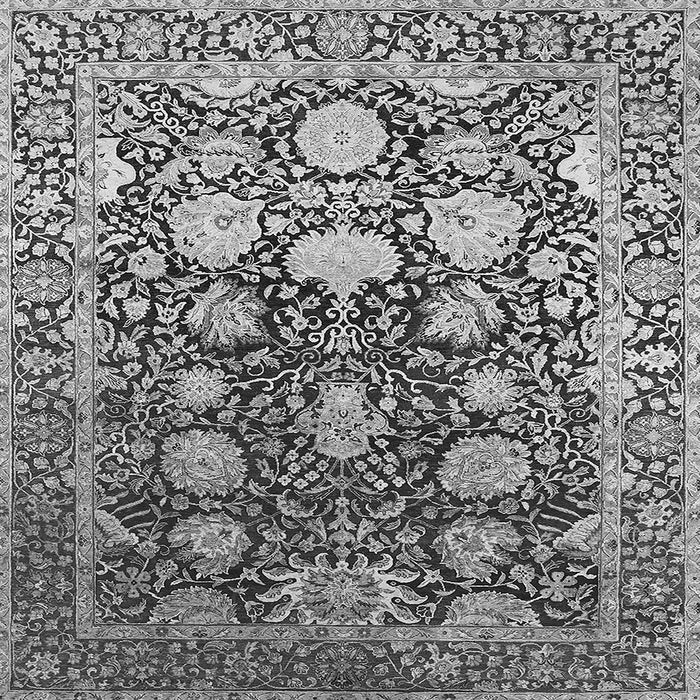 Square Machine Washable Oriental Gray Industrial Rug, wshurb1519gry