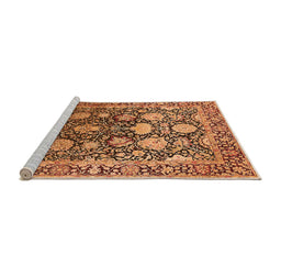 Sideview of Machine Washable Oriental Orange Industrial Area Rugs, wshurb1519org