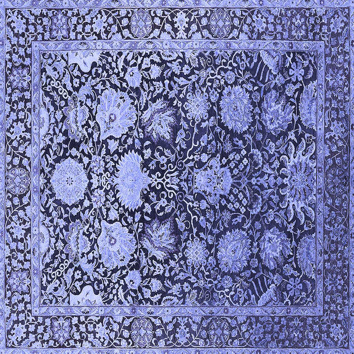 Square Oriental Blue Industrial Rug, urb1519blu