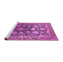 Sideview of Machine Washable Oriental Pink Industrial Rug, wshurb1519pnk