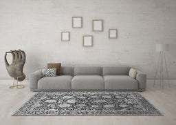 Machine Washable Oriental Gray Industrial Rug in a Living Room,, wshurb1519gry